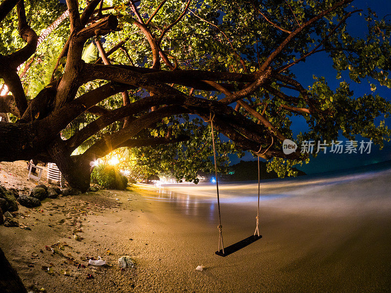 泰国Ko Samet海滩的夜晚